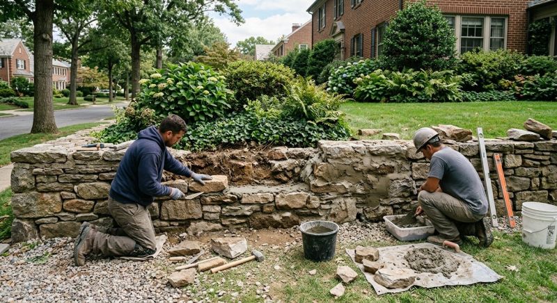 Brick Retaining Wall Repair in Mercer County, NJ