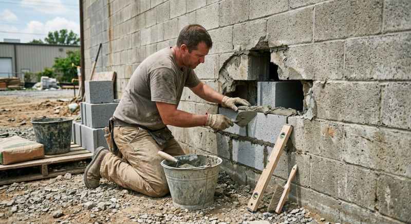 Cinder Block Wall Repair in Annandale, NJ