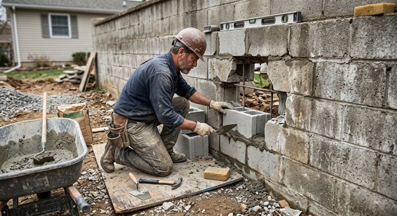 Cinder Block Wall Repair in Bordentown, NJ
