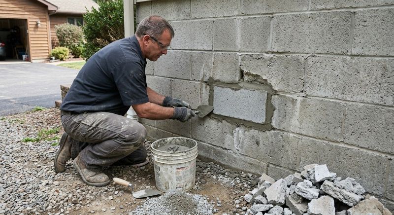 Cinder Block Wall Repair in Old Bridge, NJ