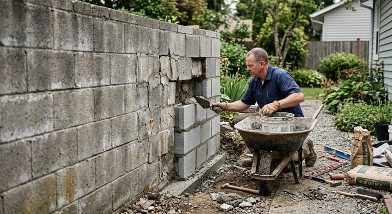 Cinder Block Wall Repair in Perth Amboy, NJ