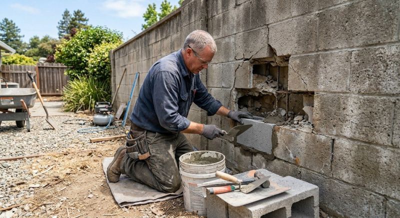 Cinder Block Wall Repair in Perth Amboy, NJ
