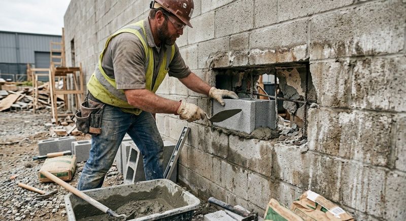 Cinder Block Wall Repair in Somerset County, NJ